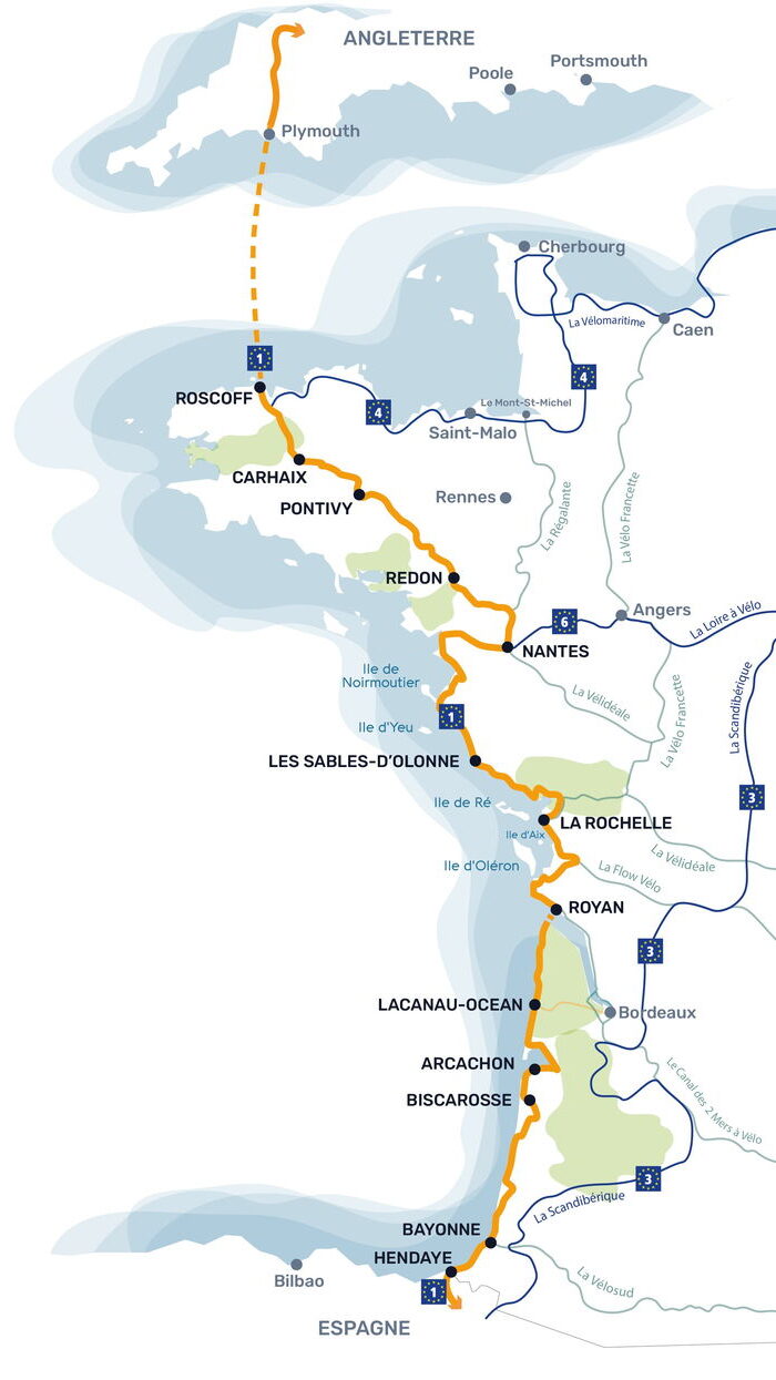 Map of the Vélodyssée